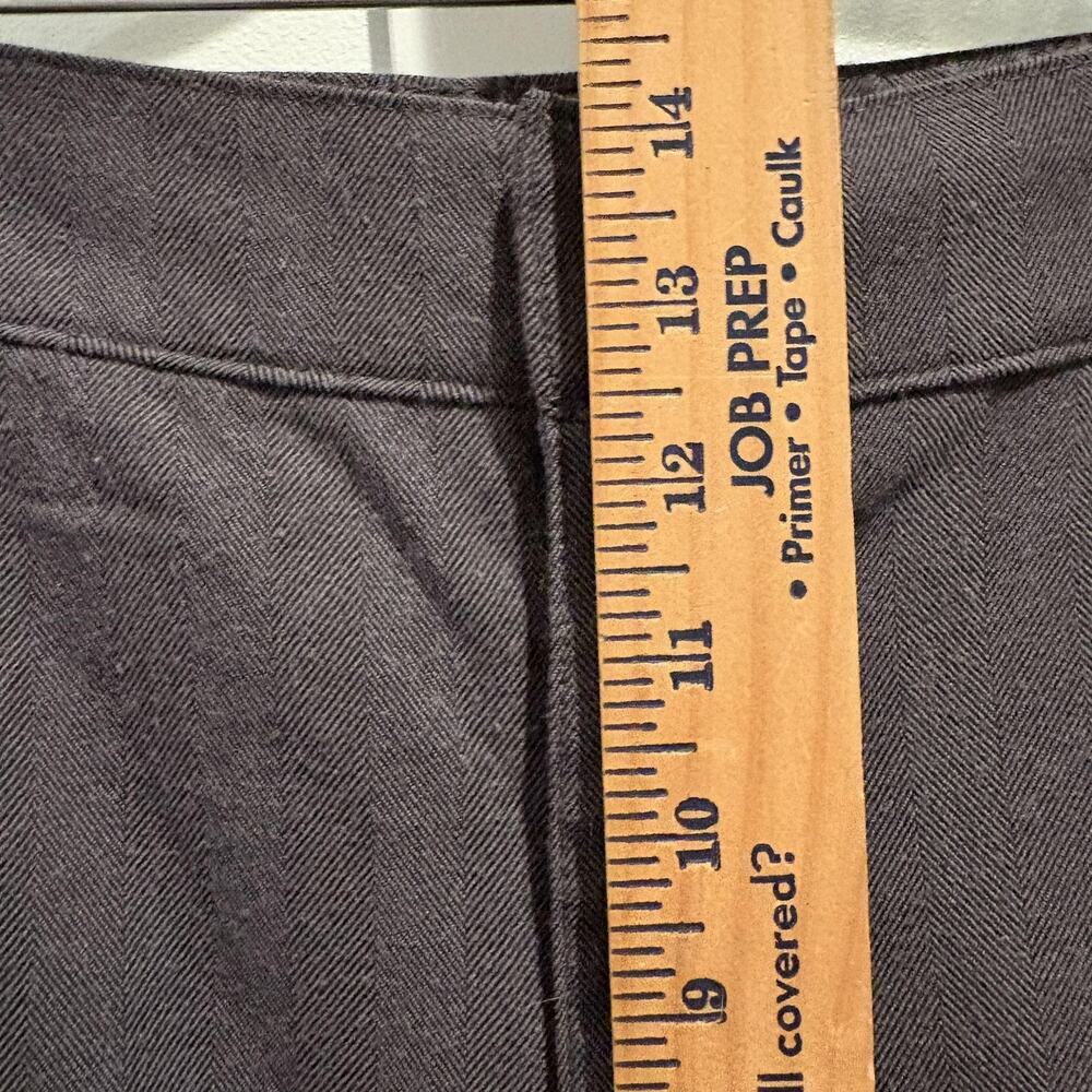 Abercrombie & Fitch Pants Womens Large Long Gray Herringbone Wide Leg Pleated - Picture 12 of 13